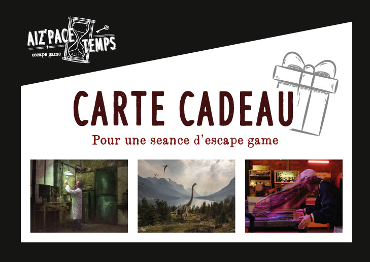 Carte cadeau pour une séance d'escape game à l'Aiz'pace temps